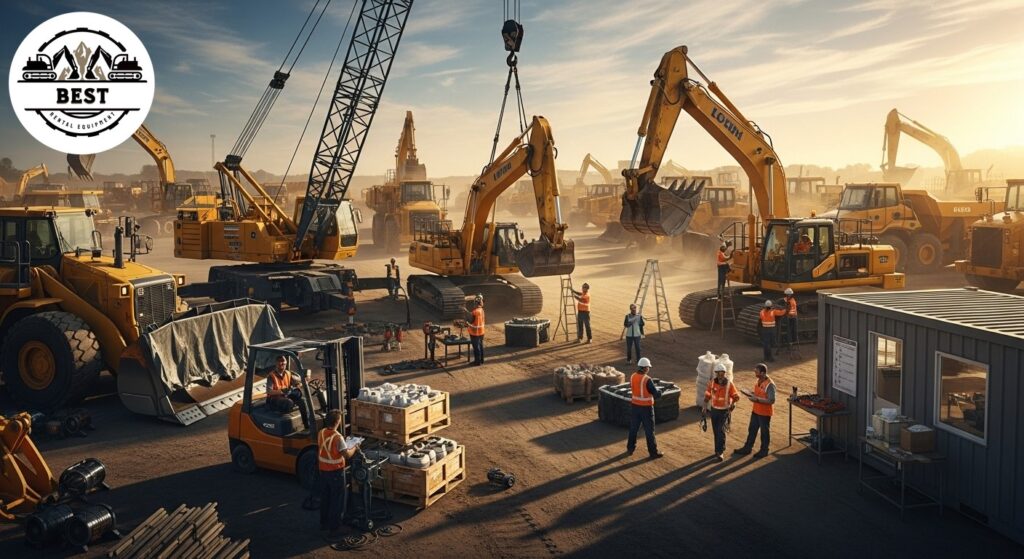 Large equipment yard with high activity