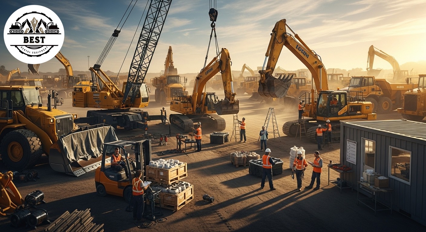 Large equipment yard with high activity