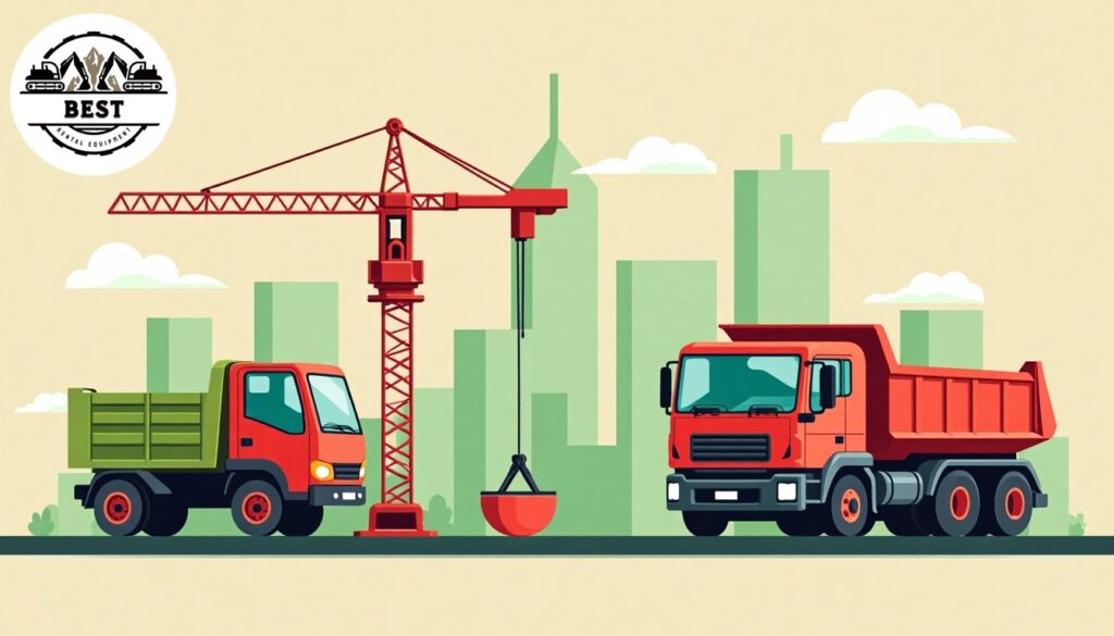 Composition showing construction rental equipment