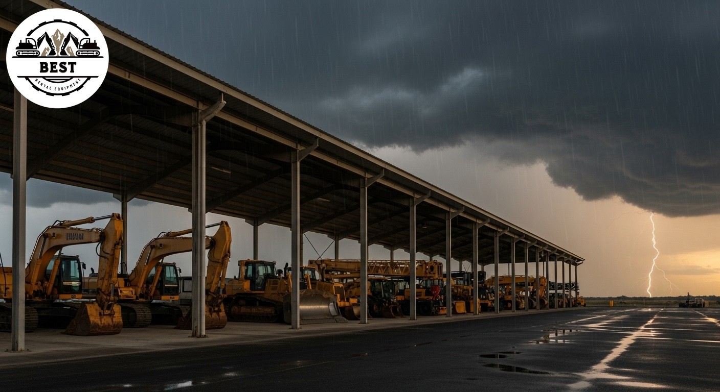 Covered equipment storage facility