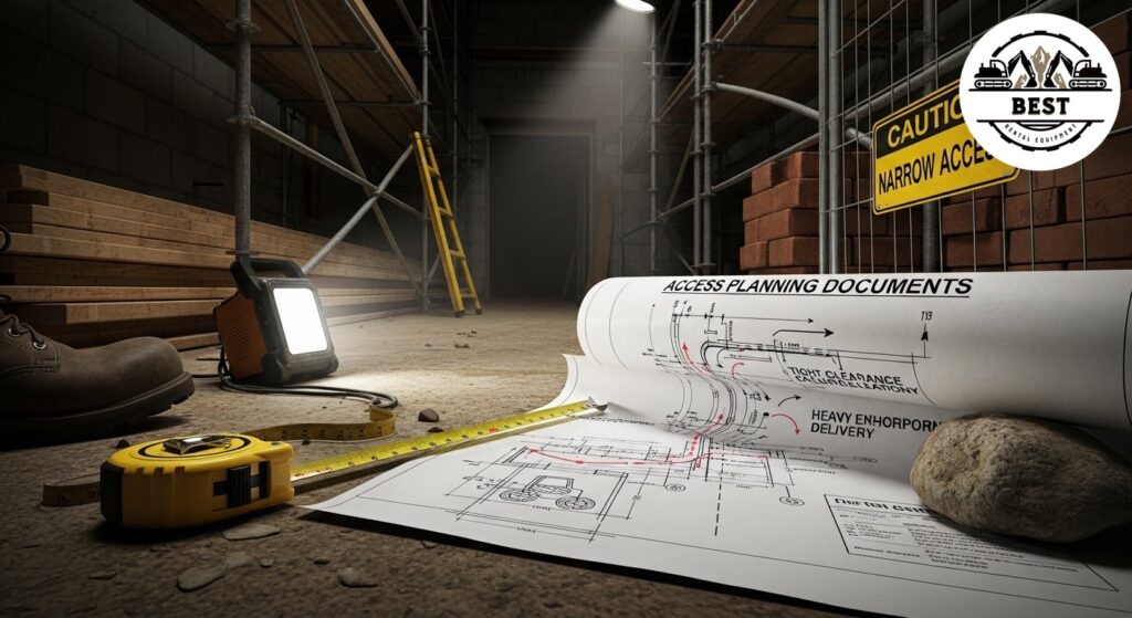 Narrow site entrance