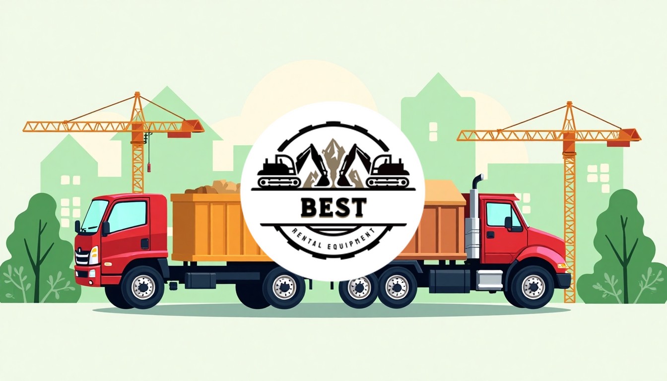 Composition showing construction rental equipment