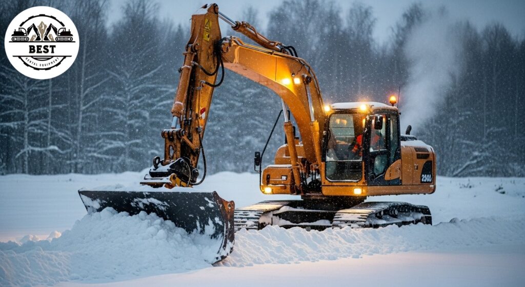 Excavator equipped with cab heater