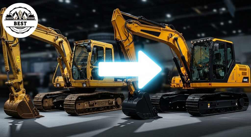 older and newer excavator models