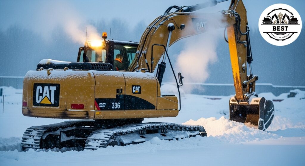 Excavator equipped with cab heater