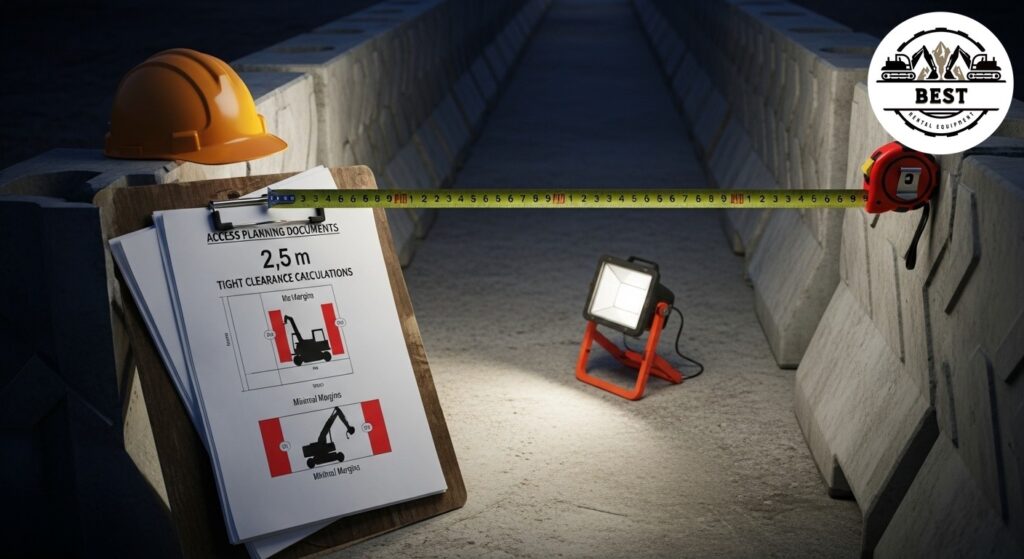 Narrow site entrance