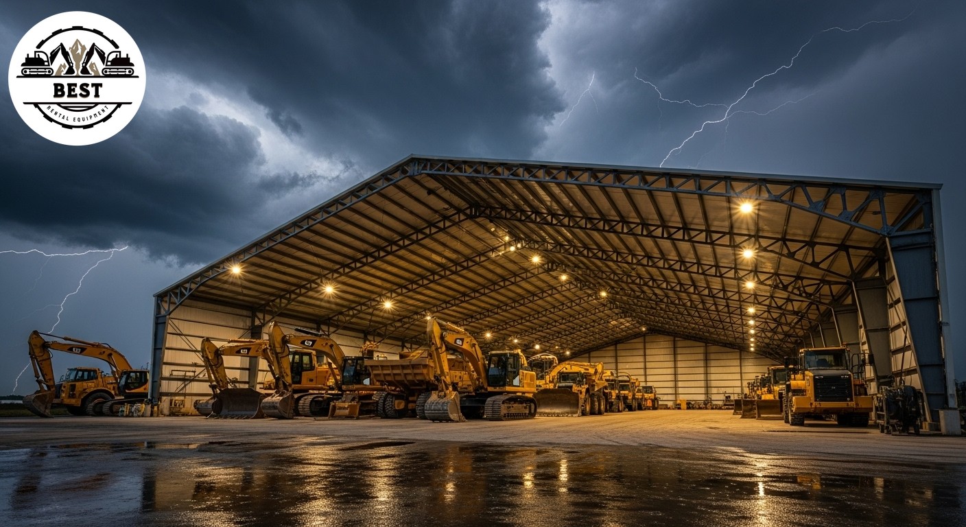 Covered equipment storage facility
