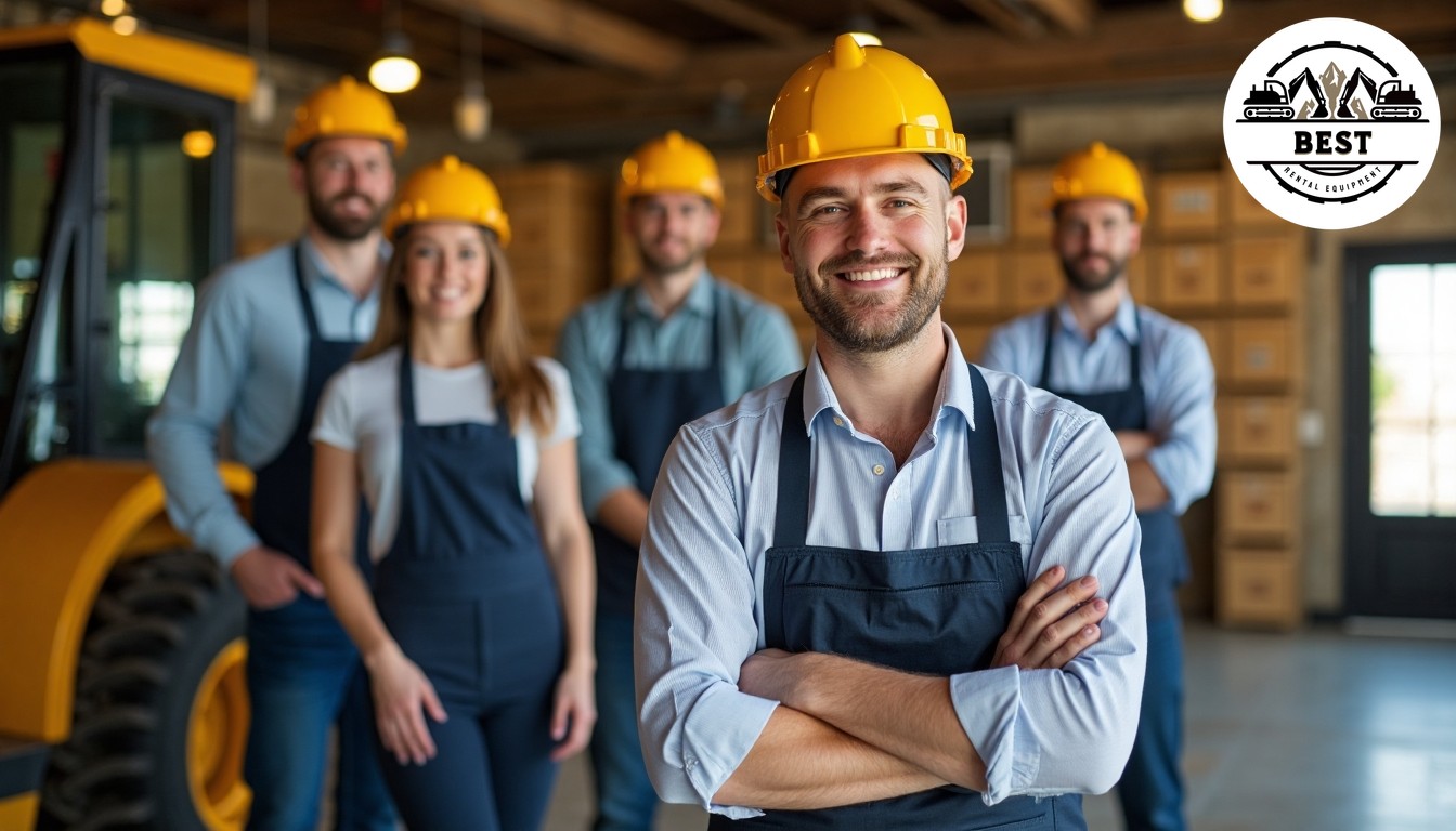 Management team at construction equipment rental business