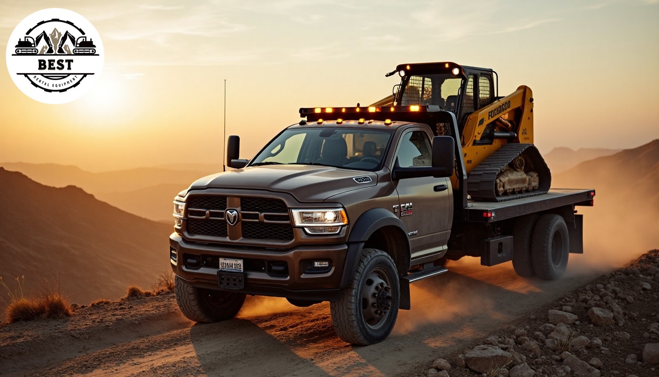Rental delivery truck navigating challenging terrain