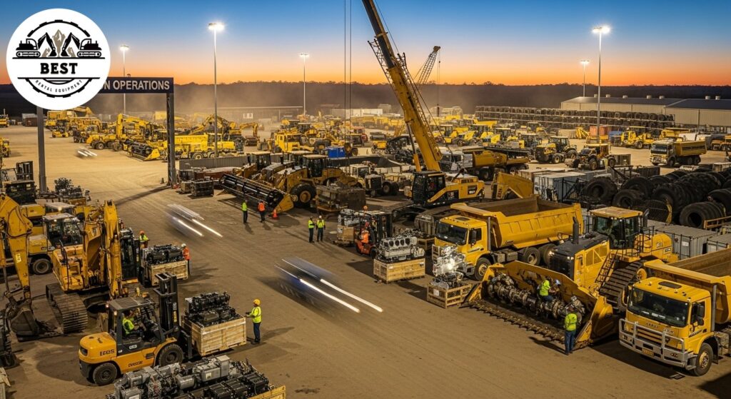 Large equipment yard with high activity