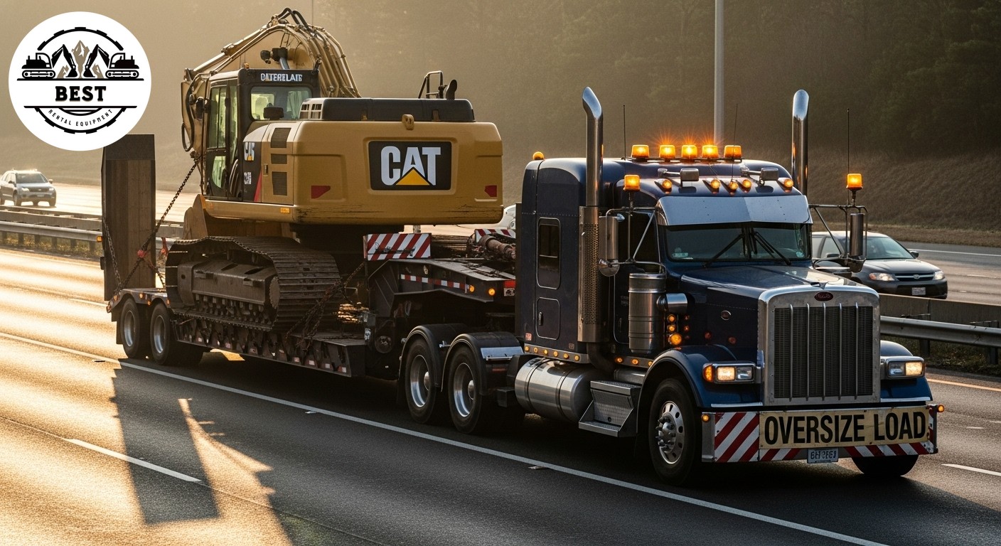 Professional heavy equipment transport truck