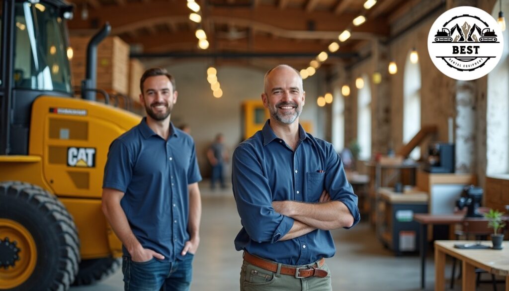 Management team at construction equipment rental business