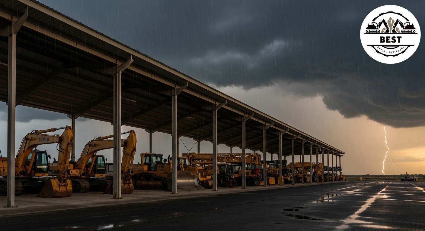 Covered equipment storage facility