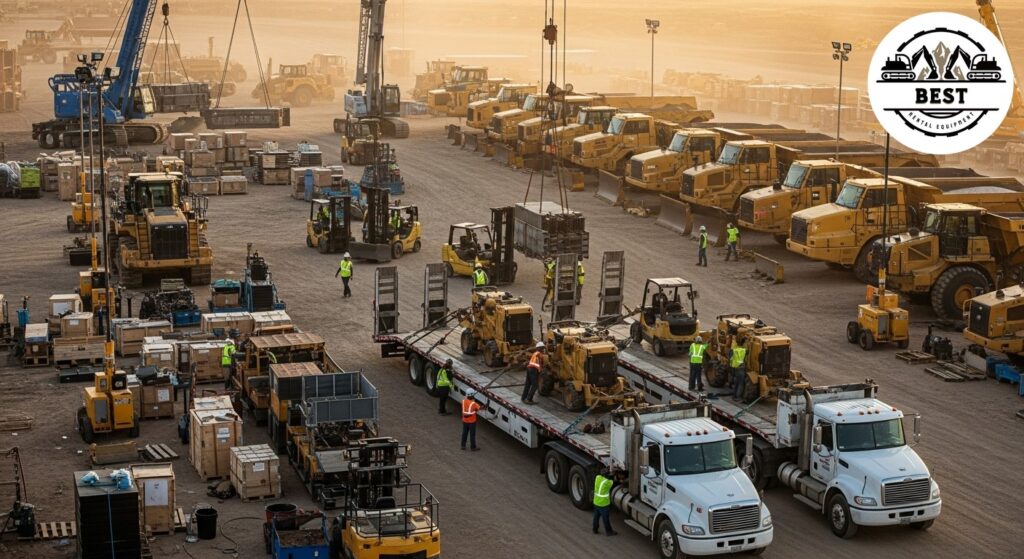 Large equipment yard with high activity