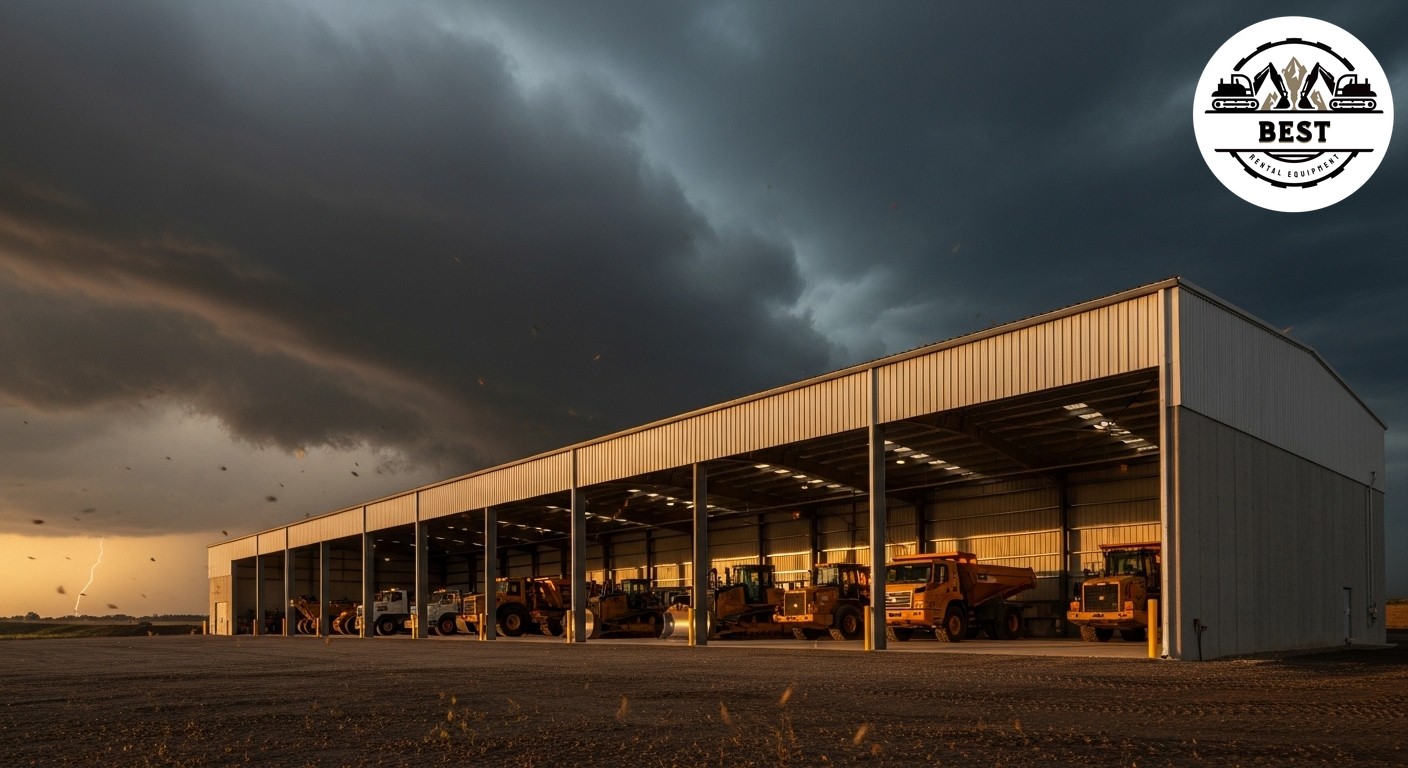 Covered equipment storage facility