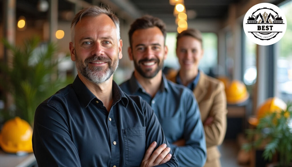 Management team at construction equipment rental business