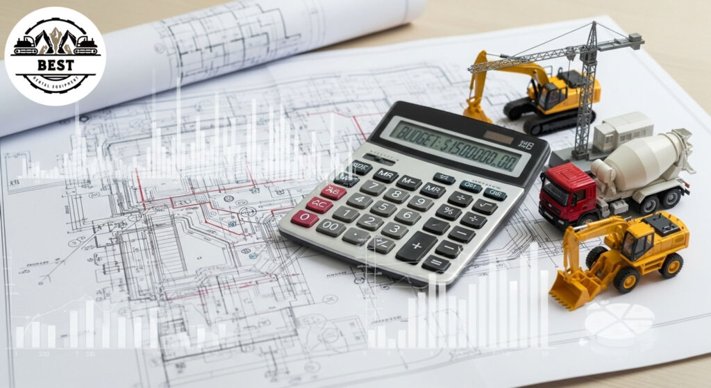 Construction site blueprint overlaid