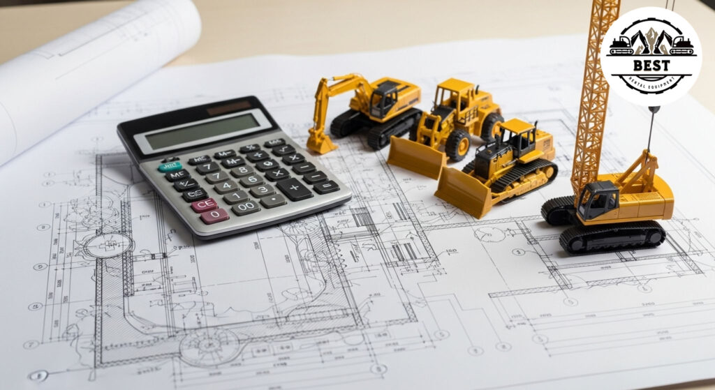 Construction site blueprint overlaid