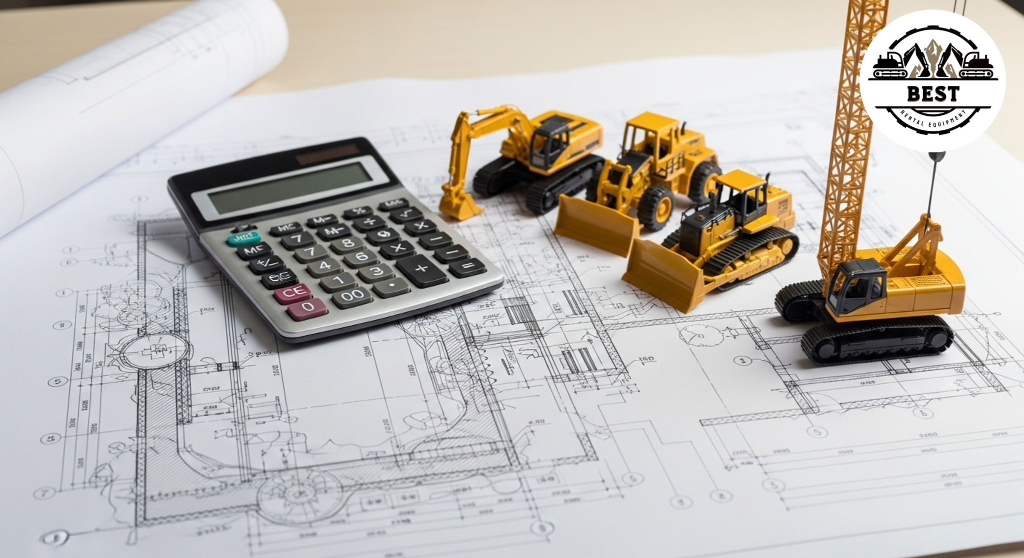 Construction site blueprint overlaid