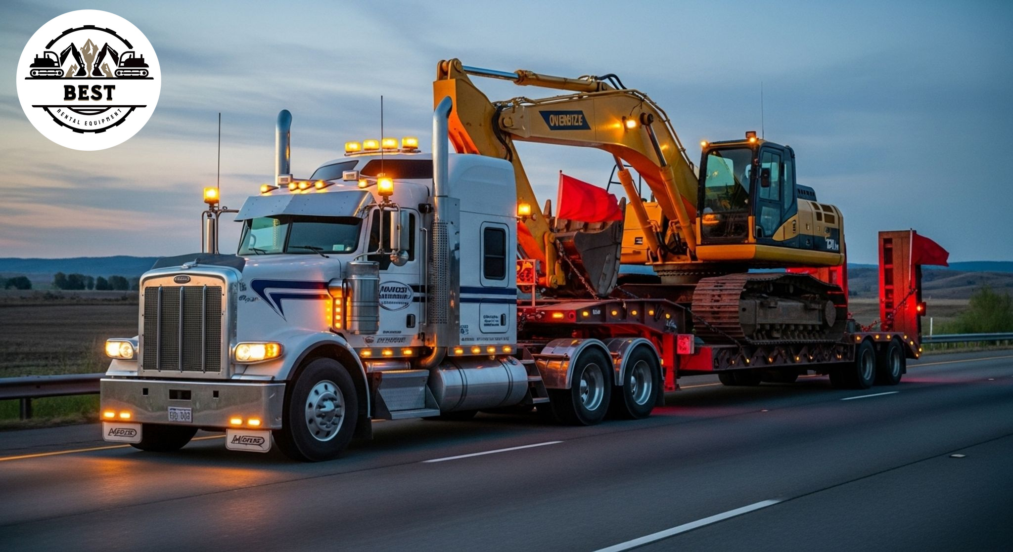 Professional heavy equipment transport truck