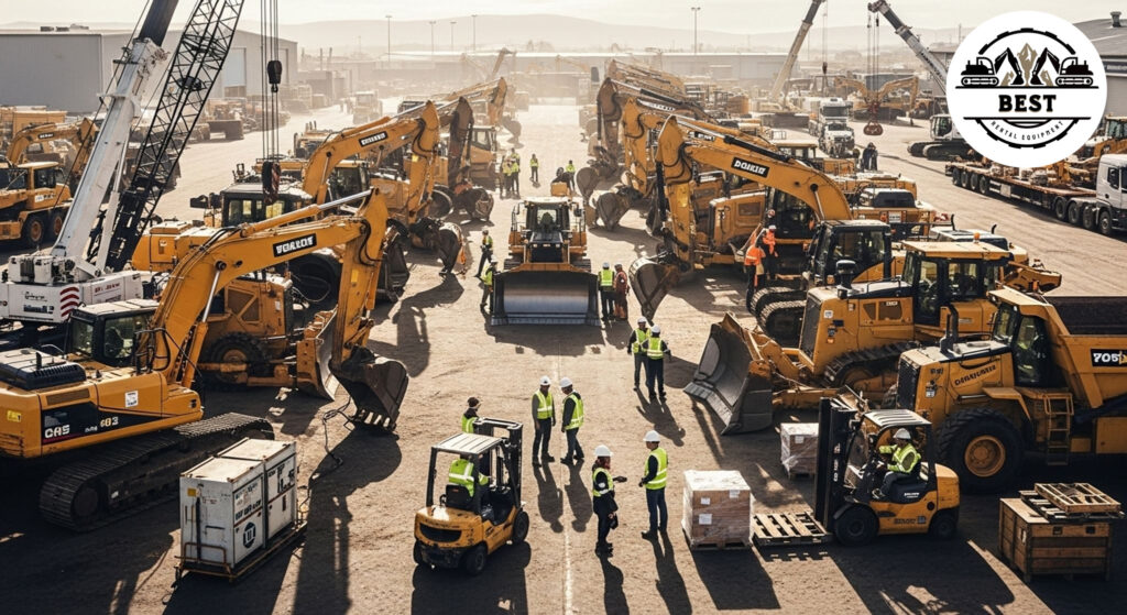 Large equipment yard with high activity